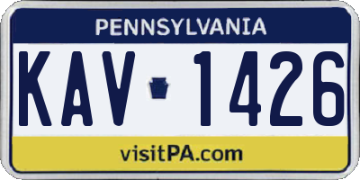 PA license plate KAV1426