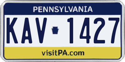PA license plate KAV1427