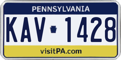 PA license plate KAV1428