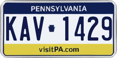 PA license plate KAV1429