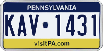 PA license plate KAV1431