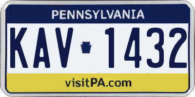 PA license plate KAV1432