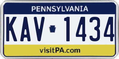 PA license plate KAV1434