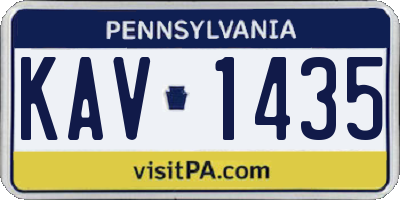 PA license plate KAV1435