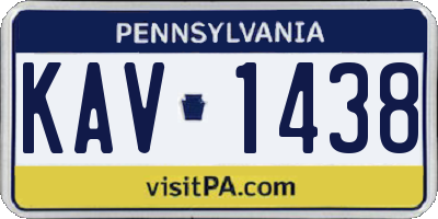 PA license plate KAV1438