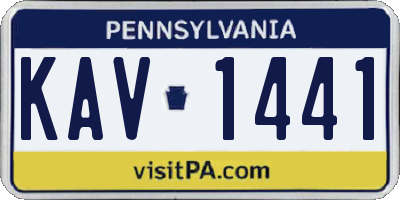 PA license plate KAV1441