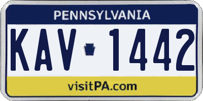 PA license plate KAV1442