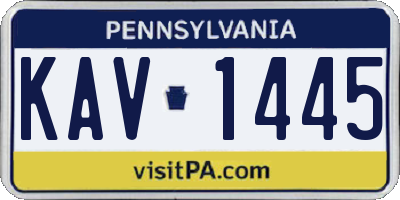 PA license plate KAV1445