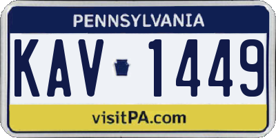 PA license plate KAV1449