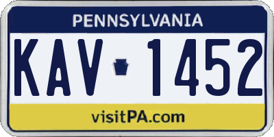 PA license plate KAV1452