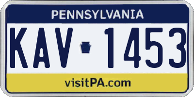 PA license plate KAV1453