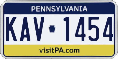 PA license plate KAV1454