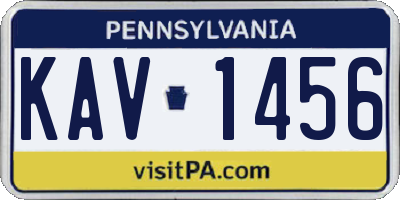 PA license plate KAV1456