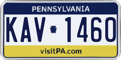 PA license plate KAV1460