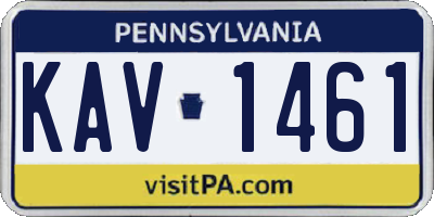 PA license plate KAV1461