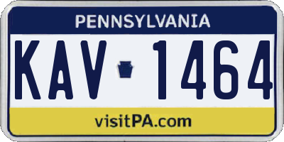 PA license plate KAV1464