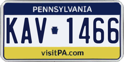 PA license plate KAV1466