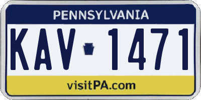 PA license plate KAV1471