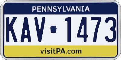 PA license plate KAV1473