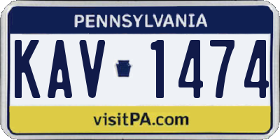 PA license plate KAV1474
