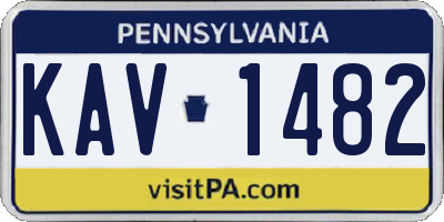 PA license plate KAV1482