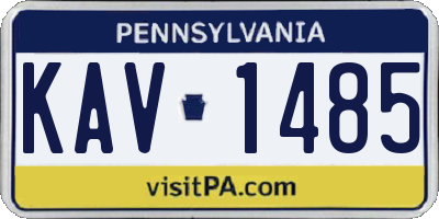 PA license plate KAV1485