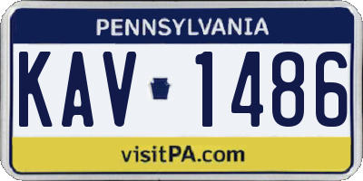 PA license plate KAV1486