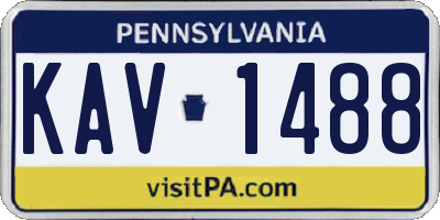 PA license plate KAV1488