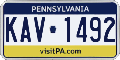 PA license plate KAV1492
