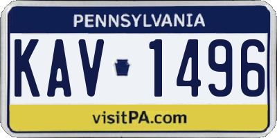 PA license plate KAV1496