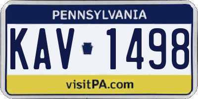 PA license plate KAV1498