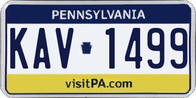 PA license plate KAV1499