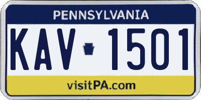 PA license plate KAV1501