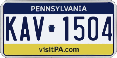 PA license plate KAV1504