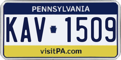 PA license plate KAV1509