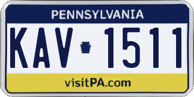 PA license plate KAV1511