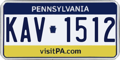 PA license plate KAV1512