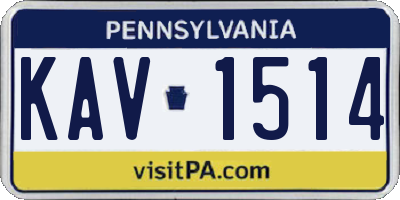 PA license plate KAV1514