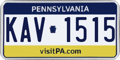 PA license plate KAV1515
