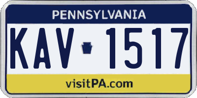 PA license plate KAV1517