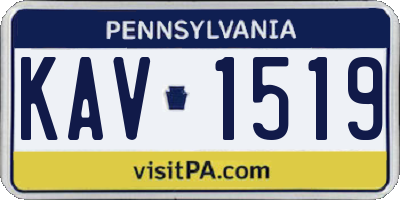 PA license plate KAV1519