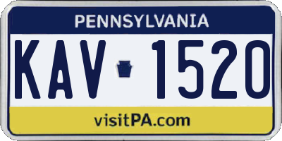 PA license plate KAV1520