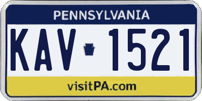 PA license plate KAV1521