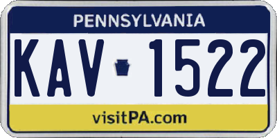 PA license plate KAV1522