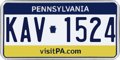 PA license plate KAV1524