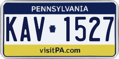 PA license plate KAV1527
