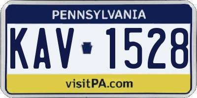 PA license plate KAV1528