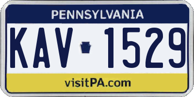 PA license plate KAV1529