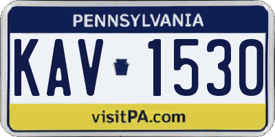 PA license plate KAV1530