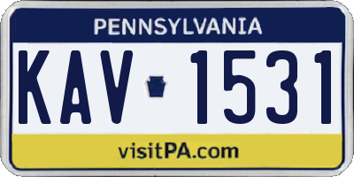 PA license plate KAV1531